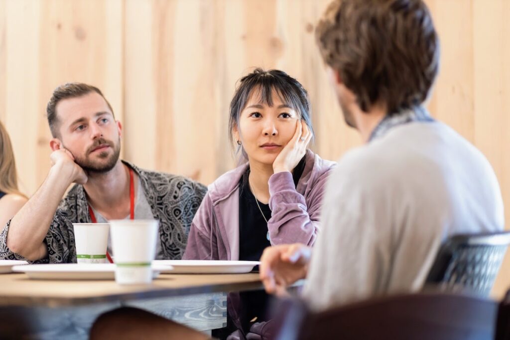 People talking at the Somatica Immersion Retreat