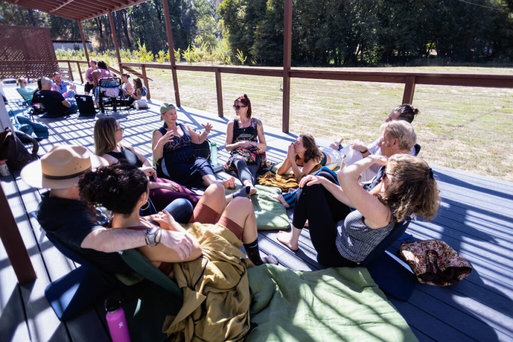 Participants talking at the Somatica Immersion Retreat