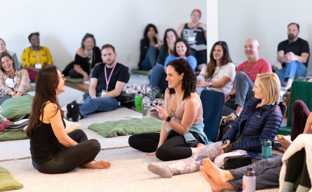 Somatica students, with Celeste Hirschman as the teacher, at the 2023 Immersion Retreat.