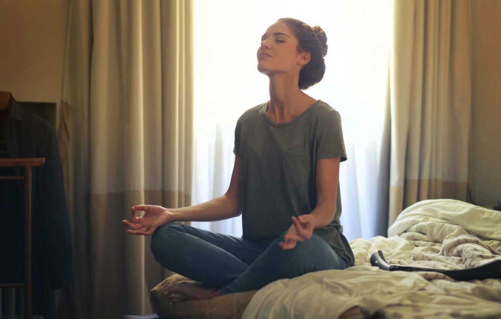 Woman connecting to herself before connecting to others
