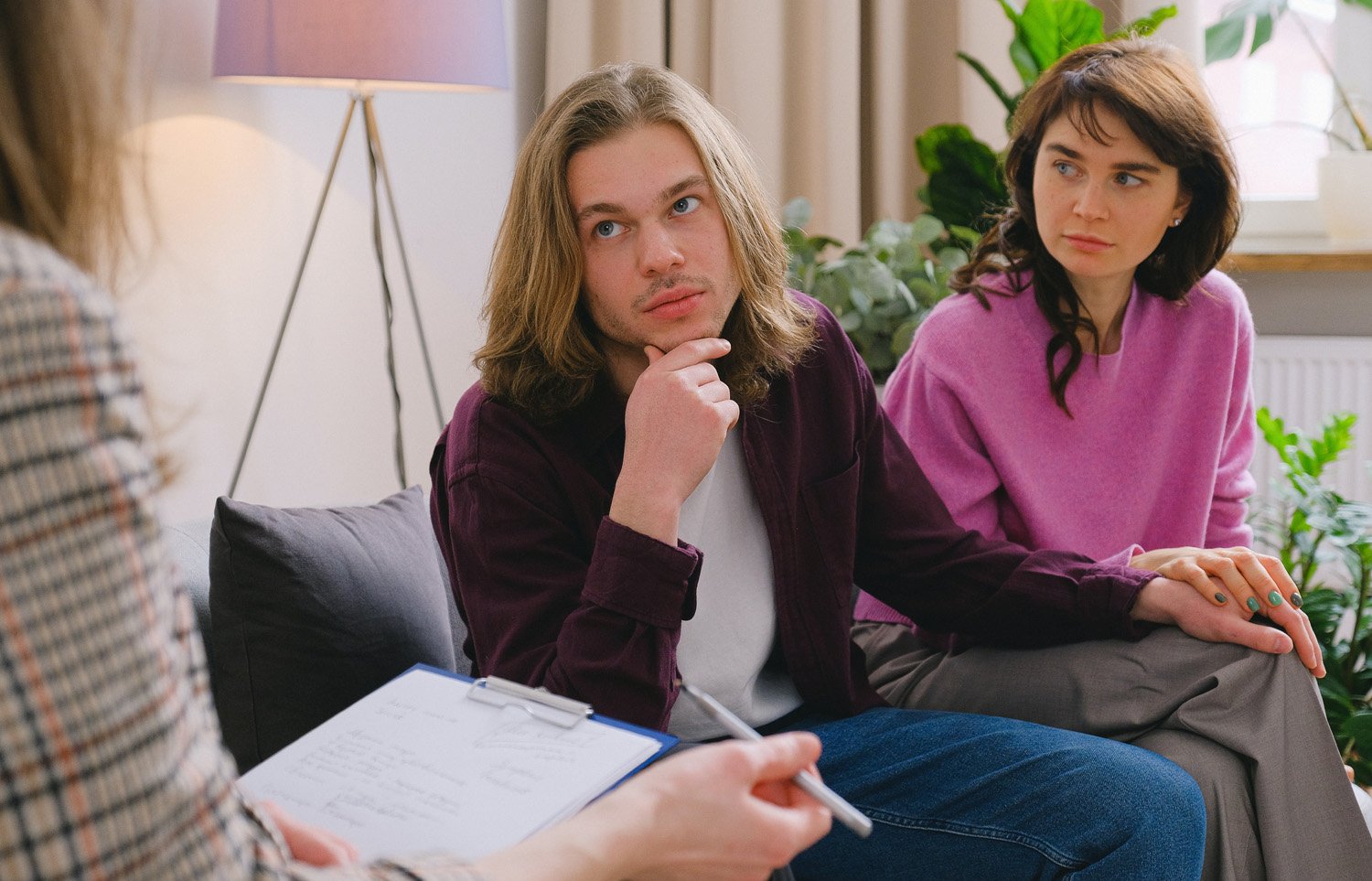 Couple in therapy, looking for guidance with intimacy exercises