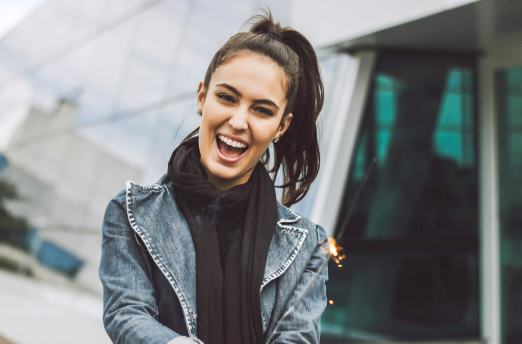 Woman having a playful energy