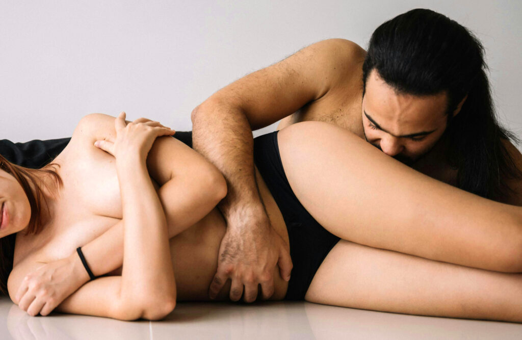 Couple working on physical intimacy exercises