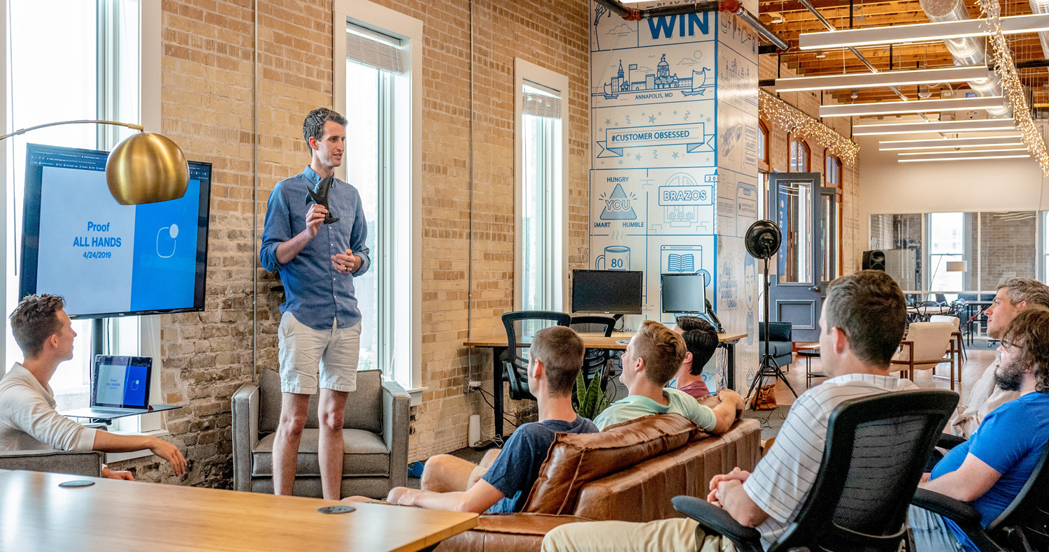Sales coach motivating his clients