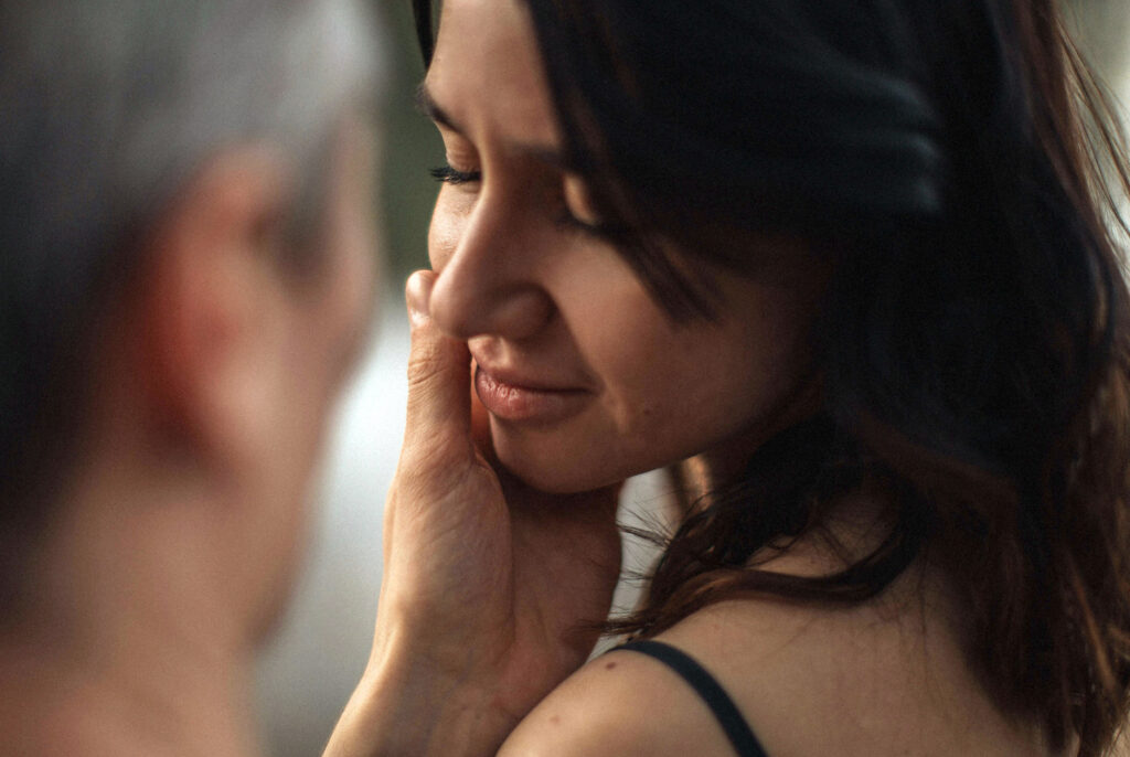 Woman enjoying a sensual touch